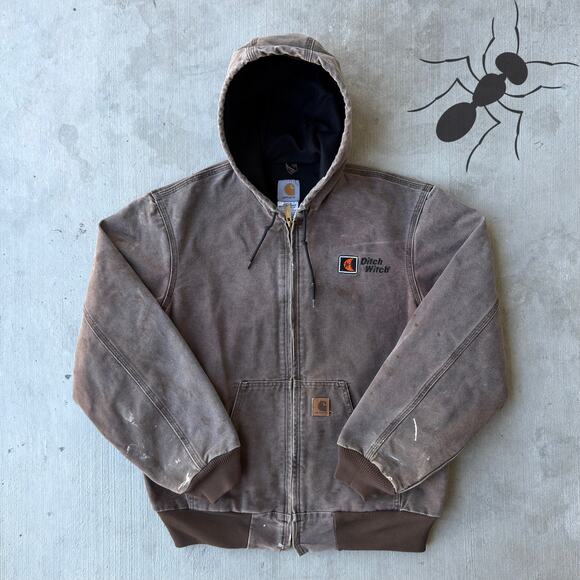 Carhartt Other - Vintage Carhartt J25 CHT brown hooded work wear jacket
